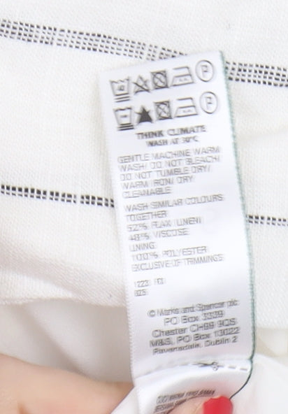 Marks and Spencer Women's White Linen Blazer, Size 18