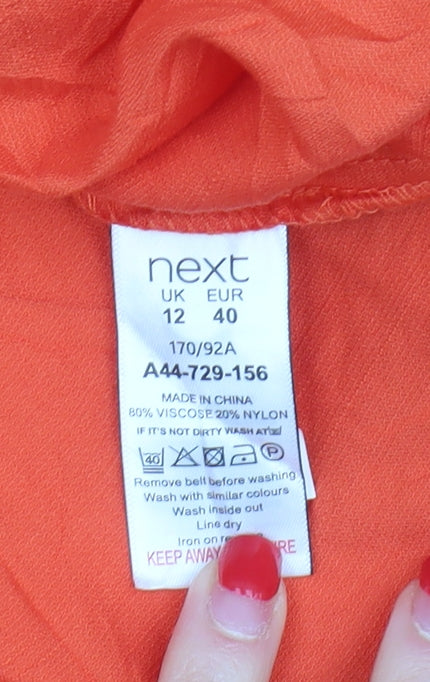 Next Women's Orange Midi Shirt Dress, Size 12