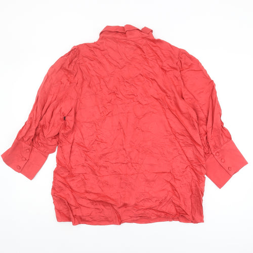 Next Women's Red Viscose Button-Up Blouse Size 20