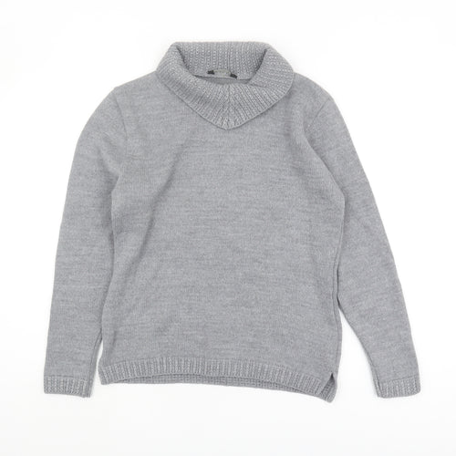 Editions Women's Grey Cowl Neck Pullover Jumper