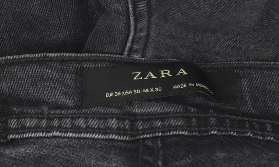 Zara Men's Slim Black Jeans, Size 30, Dark Denim