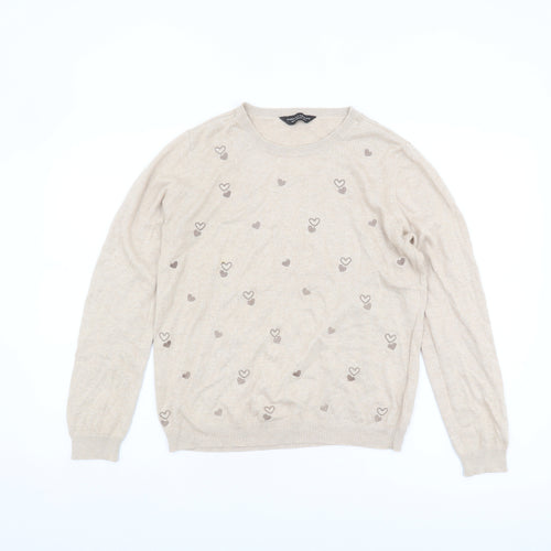 Dorothy Perkins Beige Crew Neck Long Sleeve Jumper