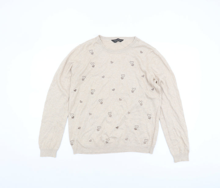 Dorothy Perkins Beige Crew Neck Long Sleeve Jumper