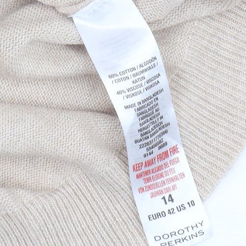 Dorothy Perkins Beige Crew Neck Long Sleeve Jumper