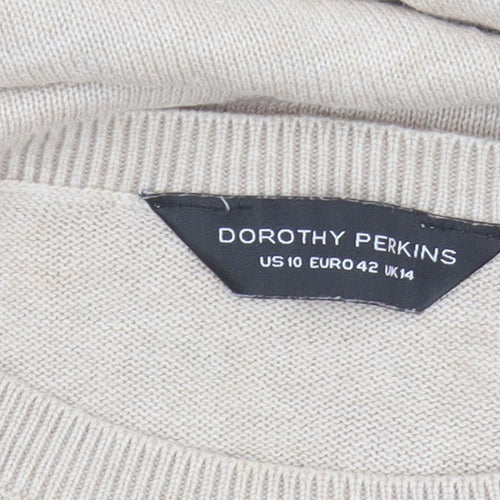 Dorothy Perkins Beige Crew Neck Long Sleeve Jumper