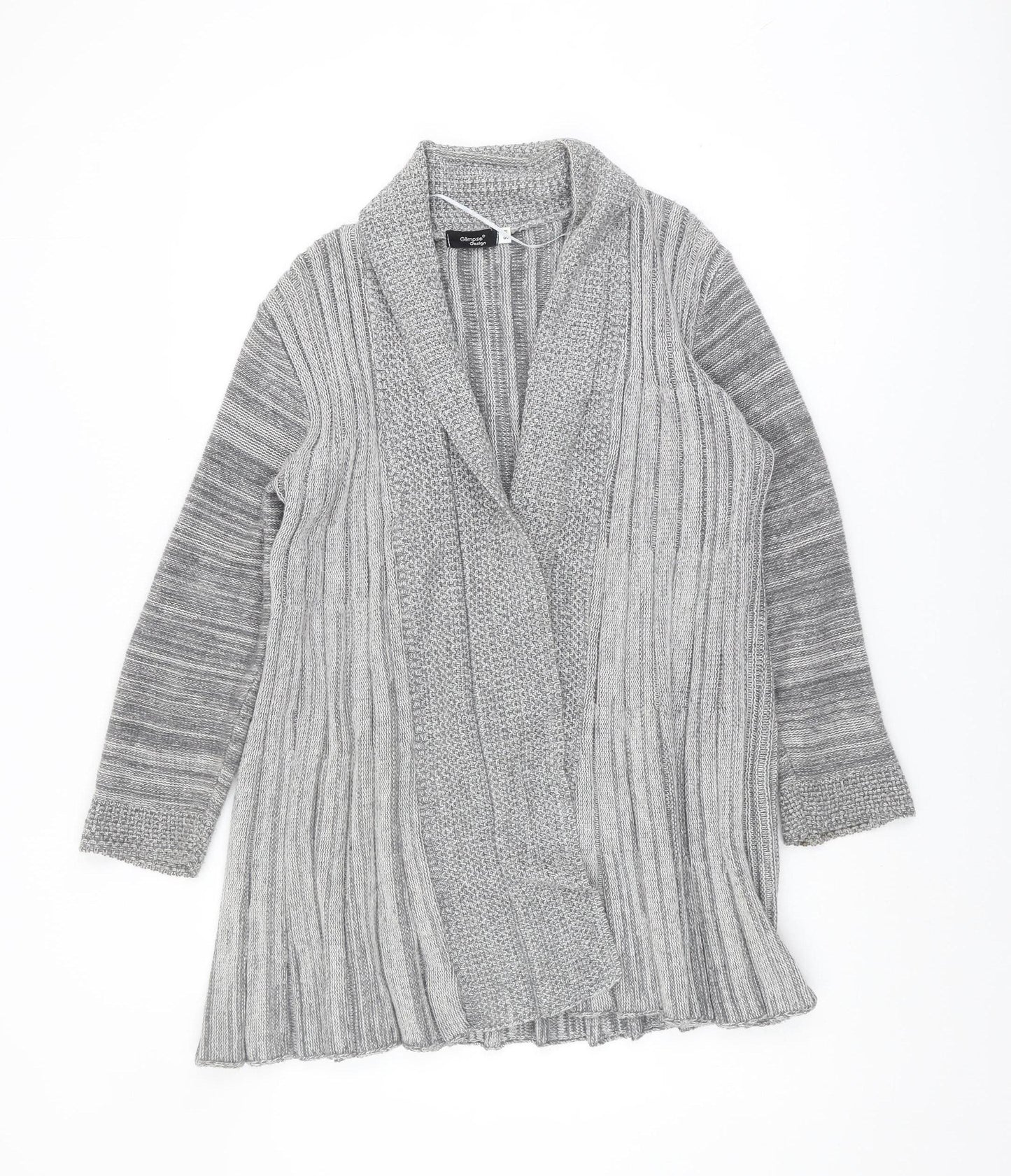 Glimpse Design Women's Grey Open Front Cardigan - S