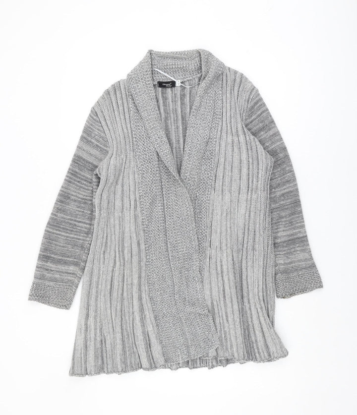 Glimpse Design Women's Grey Open Front Cardigan - S