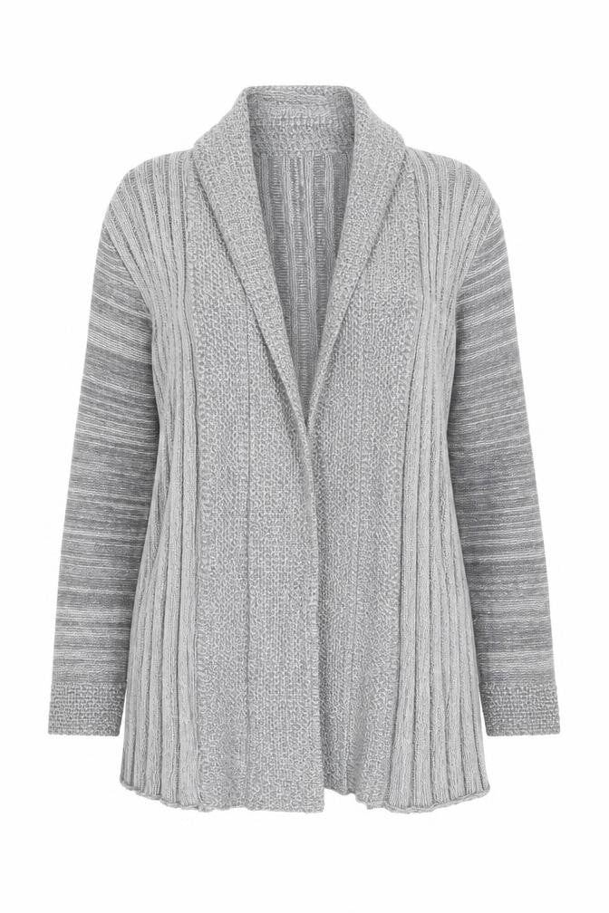 Front view of Glimpse Design Women's Grey Open Front Cardigan - S