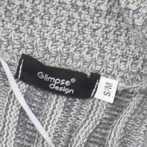 Glimpse Design Women's Grey Open Front Cardigan - S