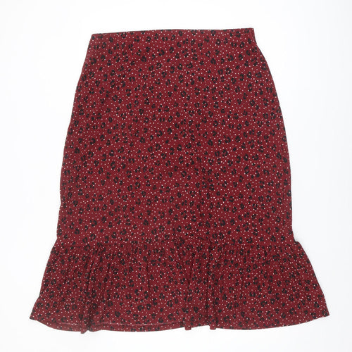 Bonmarché Women's Red Animal Print Skirt Size 16