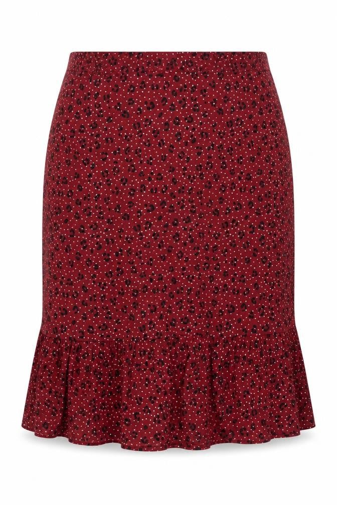 Bonmarché Women's Red Animal Print Skirt Size 16