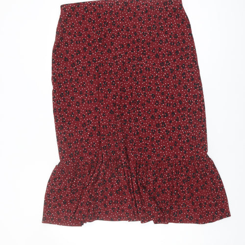 Bonmarché Women's Red Animal Print Skirt Size 16