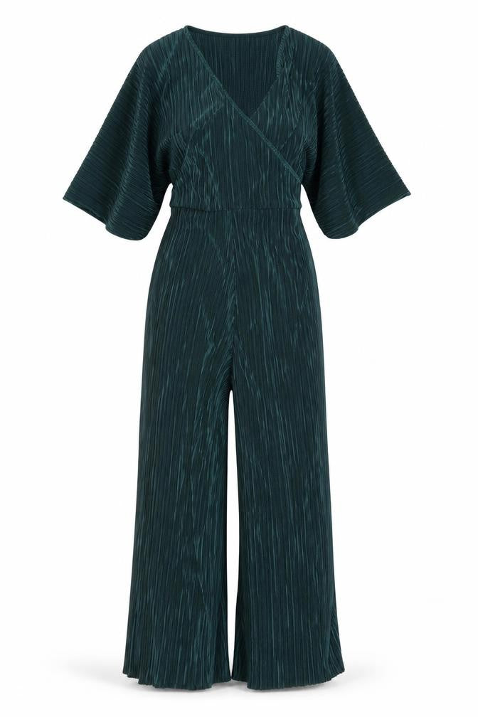 Front view of ASOS Women's Green Jumpsuit Medium, Party Wear