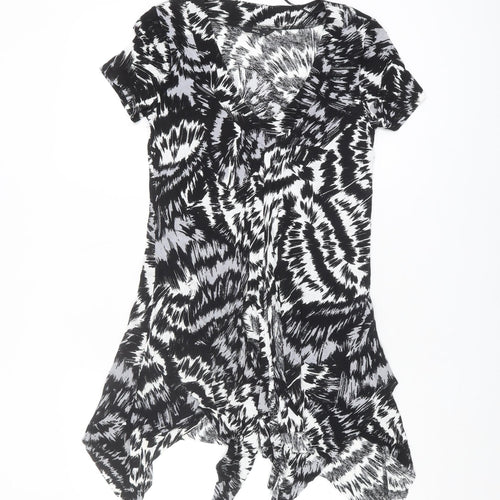 M&Co Women's Black & White Animal Print T-Shirt Size 10