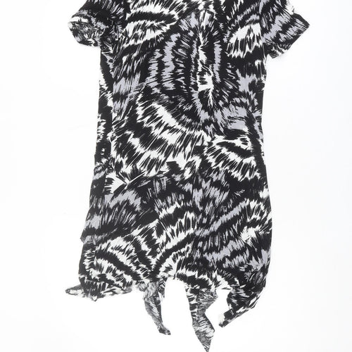 M&Co Women's Black & White Animal Print T-Shirt Size 10