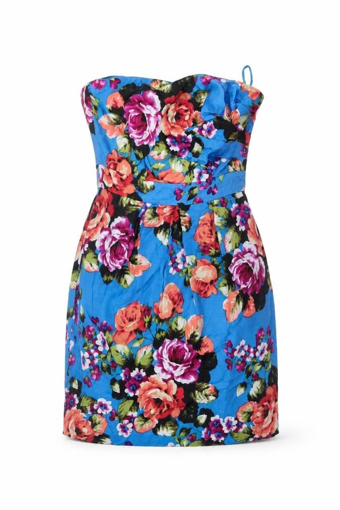 Front view of Monsoon Women's Multicoloured Floral Mini Dress, size 10