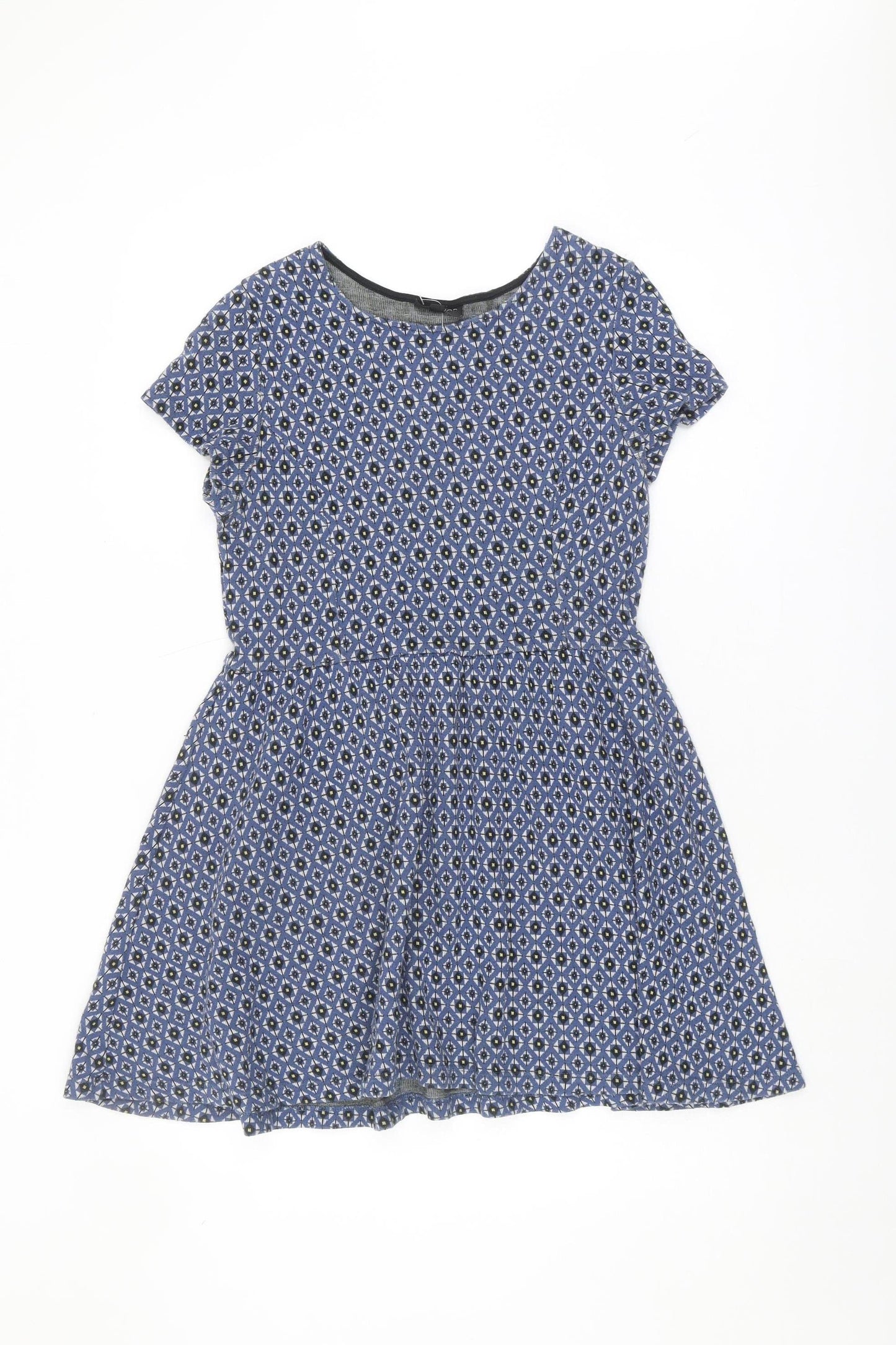 Topshop Women's Blue Fit & Flare Dress, Size 12
