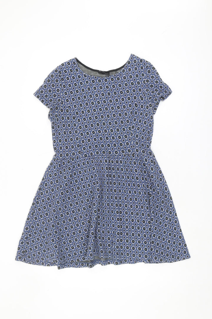 Topshop Women's Blue Fit & Flare Dress, Size 12
