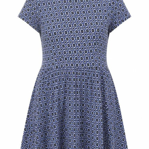 Topshop Women's Blue Fit & Flare Dress, Size 12