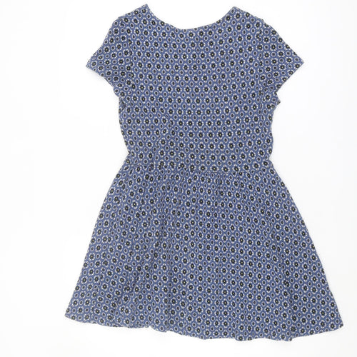 Topshop Women's Blue Fit & Flare Dress, Size 12