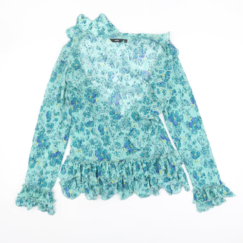 Per Una Women's Multicoloured Floral Wrap Blouse - Size 16