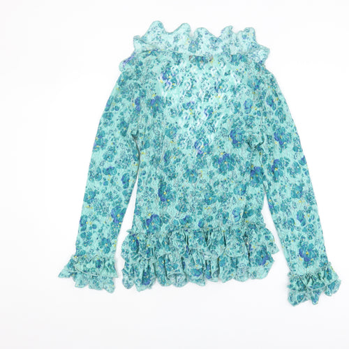 Per Una Women's Multicoloured Floral Wrap Blouse - Size 16