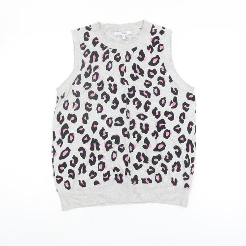 Next Women's Grey Animal Print Vest M