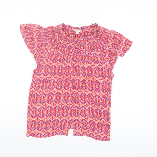 Monsoon Women's Pink Geometric Cap Sleeve Top, Size S