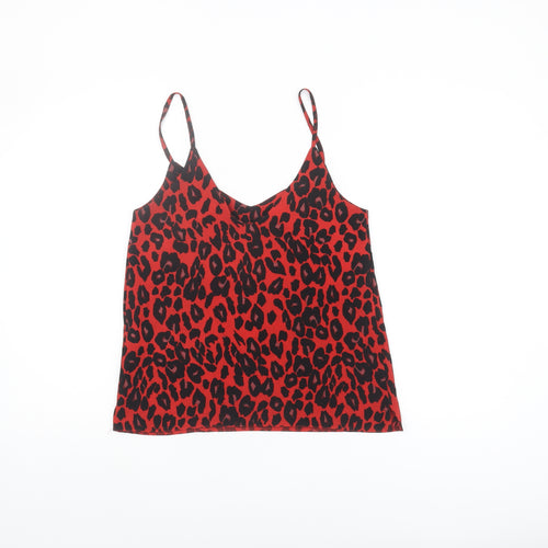 New Look Red Animal Print Camisole, Size 6