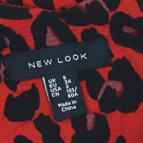 New Look Red Animal Print Camisole, Size 6