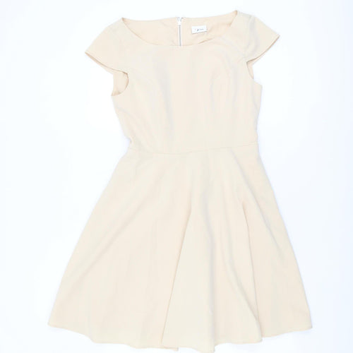 Vila Women Beige Short Sleeve Dress, Size S