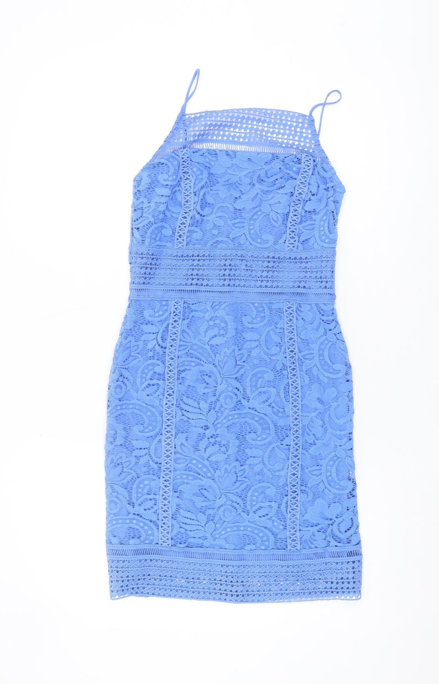 Topshop Women's Blue Lace Bodycon Dress UK 8