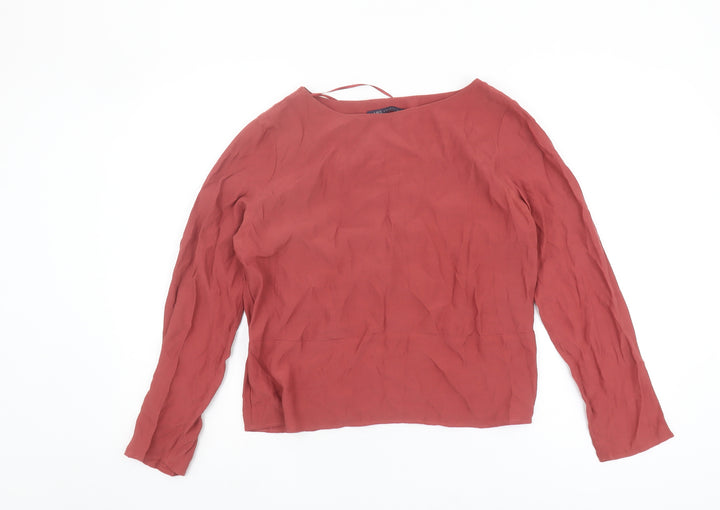 Marks and Spencer Women's Red Boat Neck Top Size 10