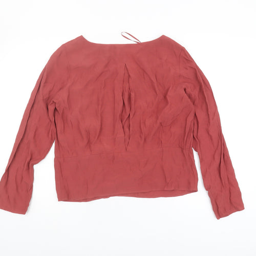 Marks and Spencer Women's Red Boat Neck Top Size 10
