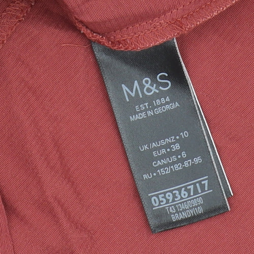 Marks and Spencer Women's Red Boat Neck Top Size 10