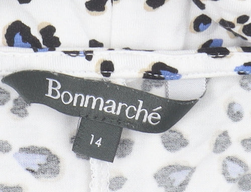 Bonmarché Women's 3/4 Sleeve Animal Print Top