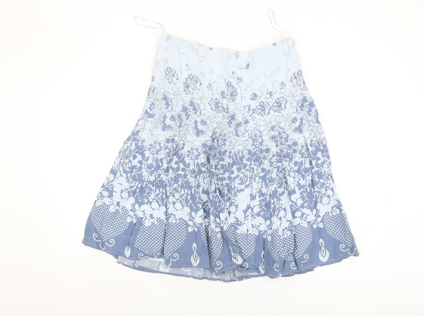 M&Co Women's Blue Floral Cotton Skirt Size 12
