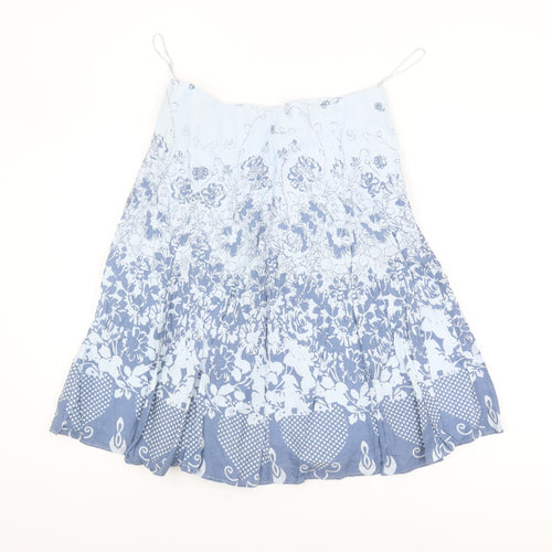 M&Co Women's Blue Floral Cotton Skirt Size 12