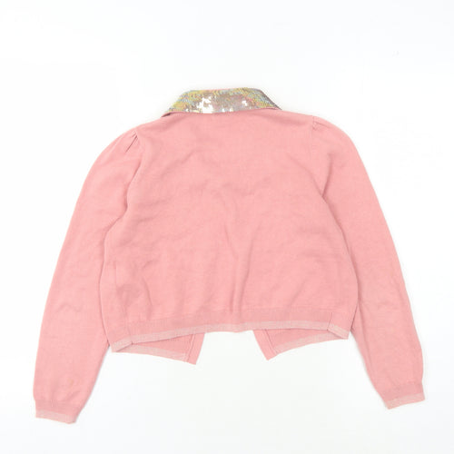 Monsoon Girls Pink Cardigan 9-10 Years Sequin Collar