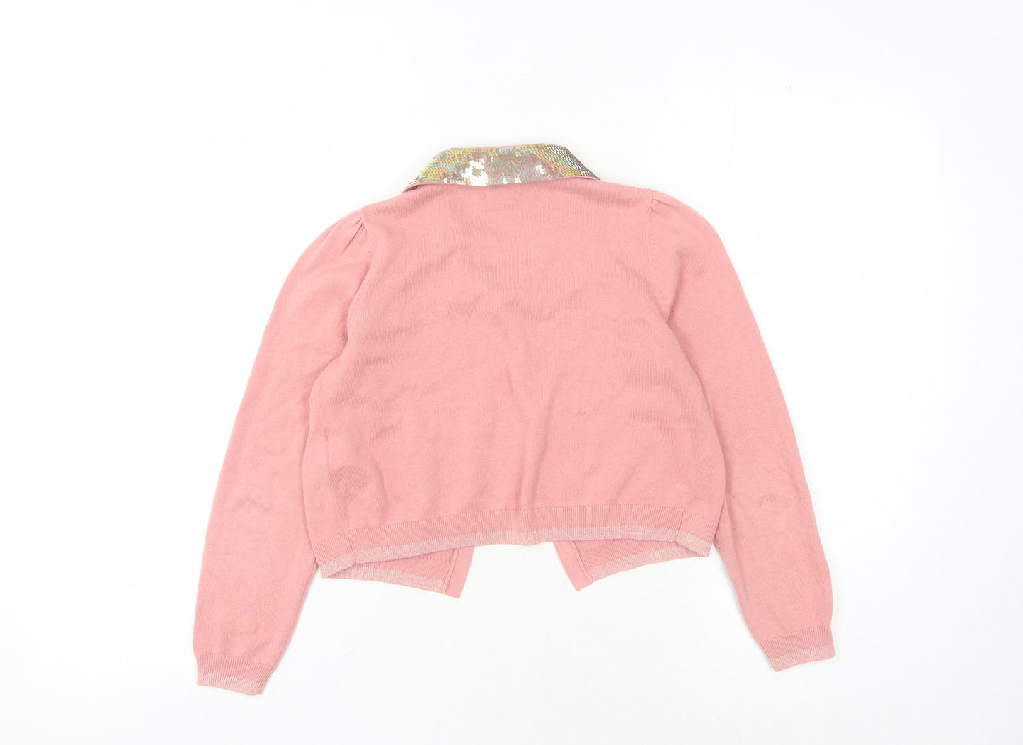 Monsoon Girls Pink Cardigan 9-10 Years Sequin Collar