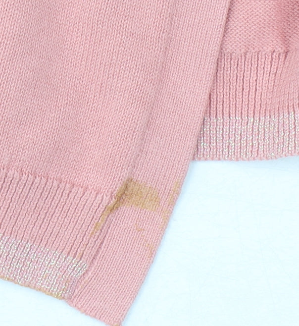 Monsoon Girls Pink Cardigan 9-10 Years Sequin Collar