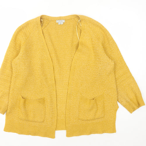 Fat Face Women's Yellow Open Front Cardigan Size 12