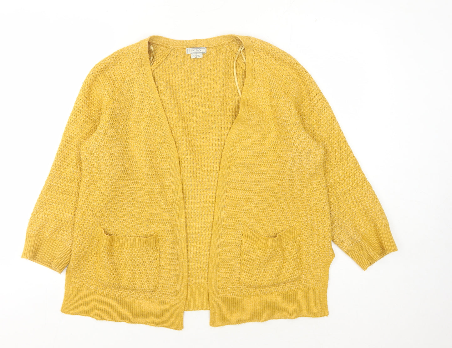 Fat Face Women's Yellow Open Front Cardigan Size 12