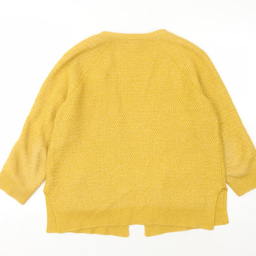 Fat Face Women's Yellow Open Front Cardigan Size 12