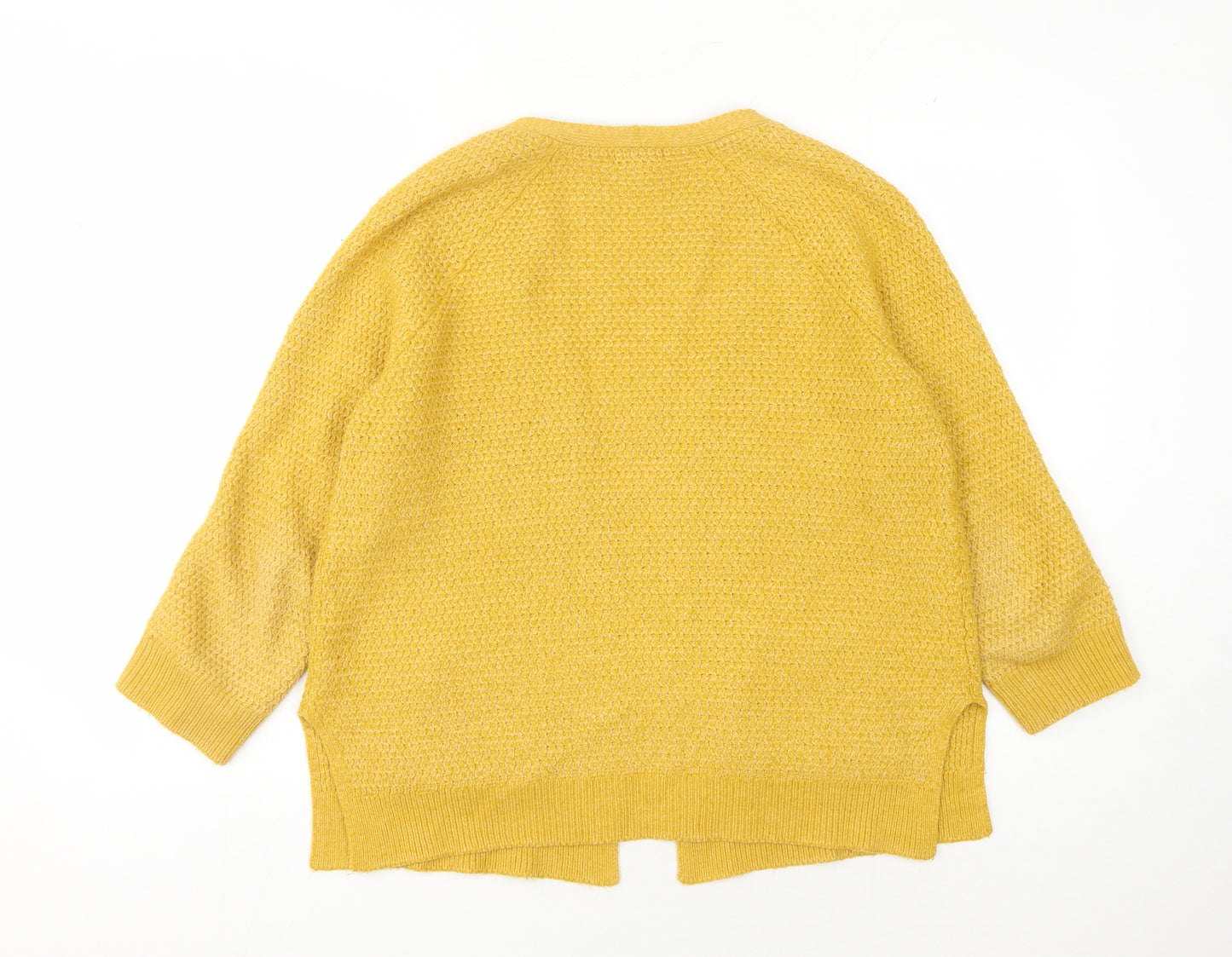 Fat Face Women's Yellow Open Front Cardigan Size 12