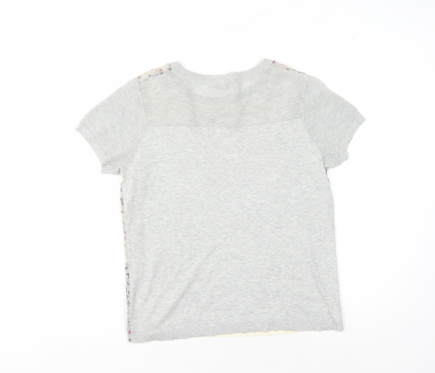Jigsaw Women's Grey Floral T-Shirt, Size S