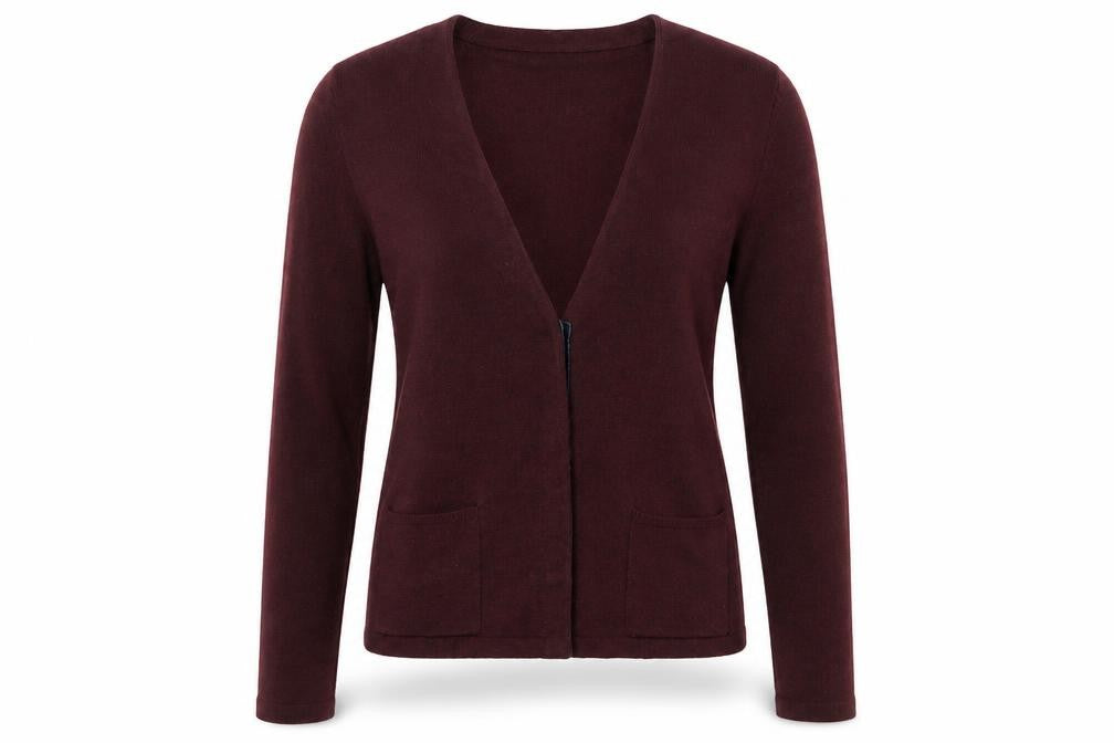 na.mu Women's Brown Cardigan, Size 2, V-Neck, Knit