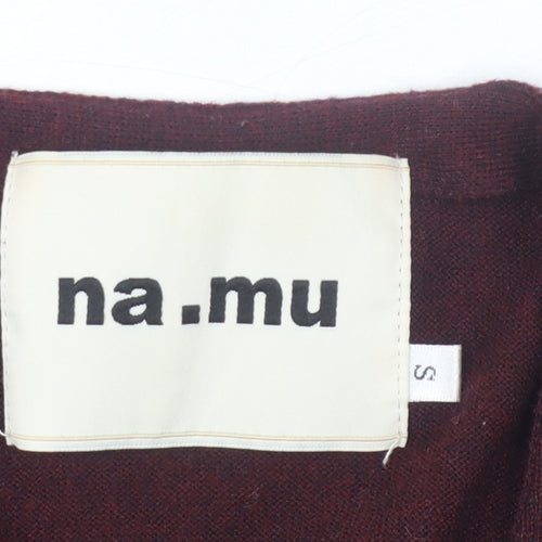 na.mu Women's Brown Cardigan, Size 2, V-Neck, Knit