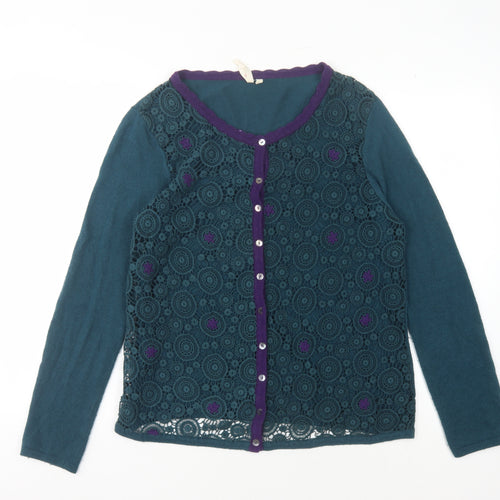 White Stuff Women's Blue Cardigan Size 16 Button Accent