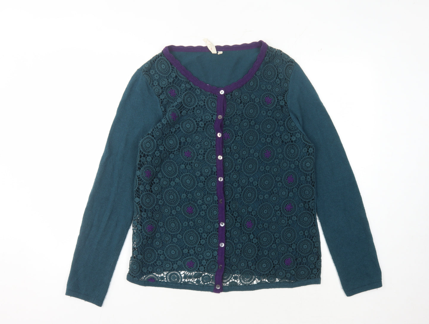 White Stuff Women's Blue Cardigan Size 16 Button Accent